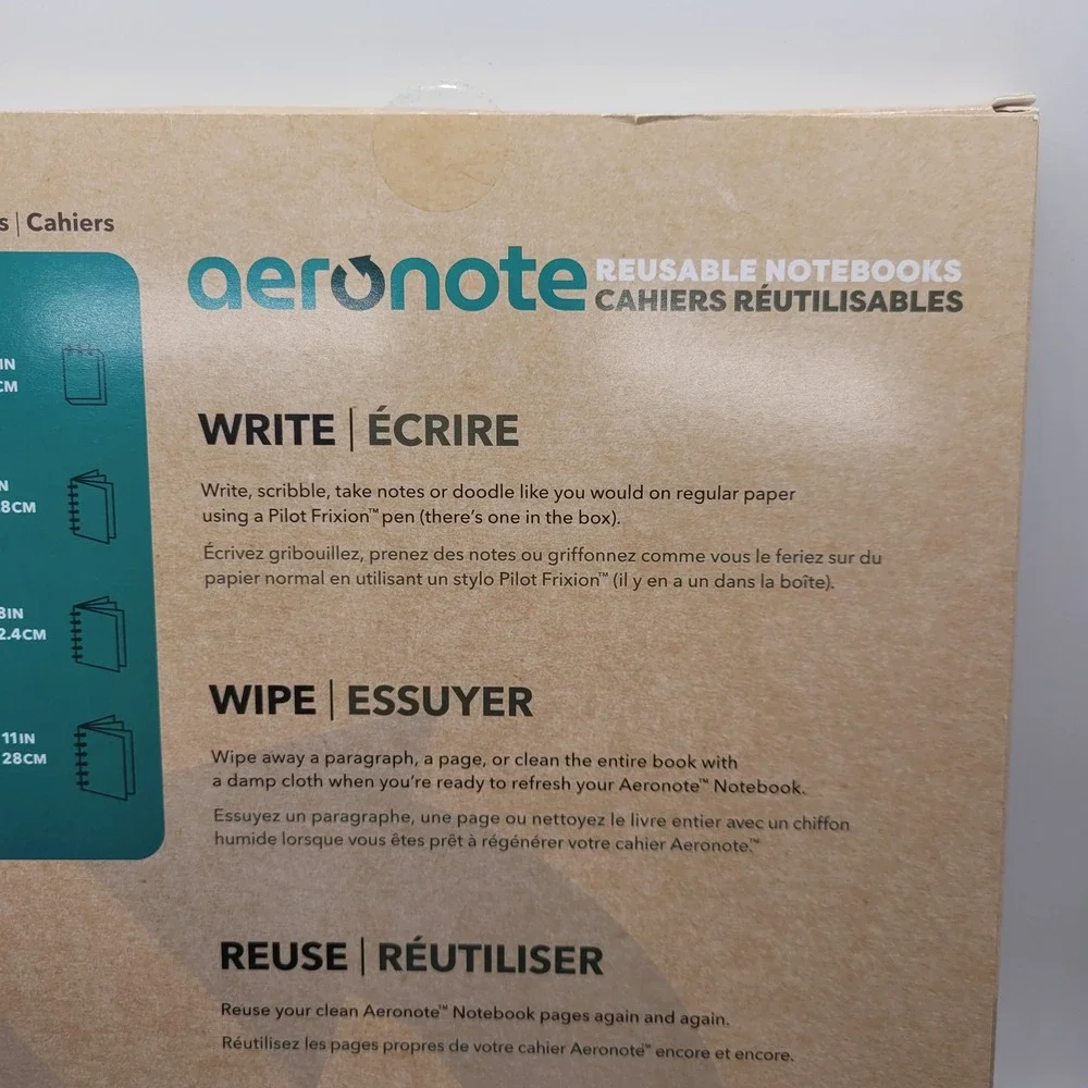 Aeronote reusable notebook